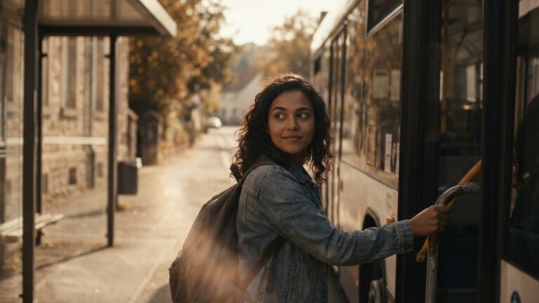 Eine Haltestelle im Sommer